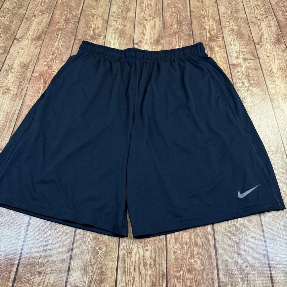 Nike Dri Fit Athletic Shorts Mens Extra Large Navy Pockets Performance